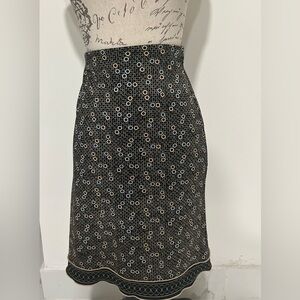 Max Studio Black Skirt with Color Circular Pattern